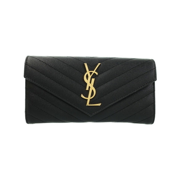Saint Laurent Flap Bifold Monogram Long PARIS Wallet - Picture 1 of 8